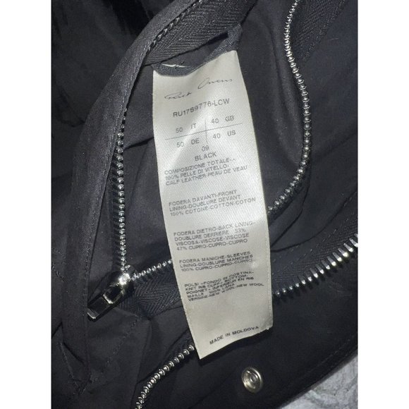 Rick Owens Calf Leather Cropped Bomber Jacket - Picture 8 of 9